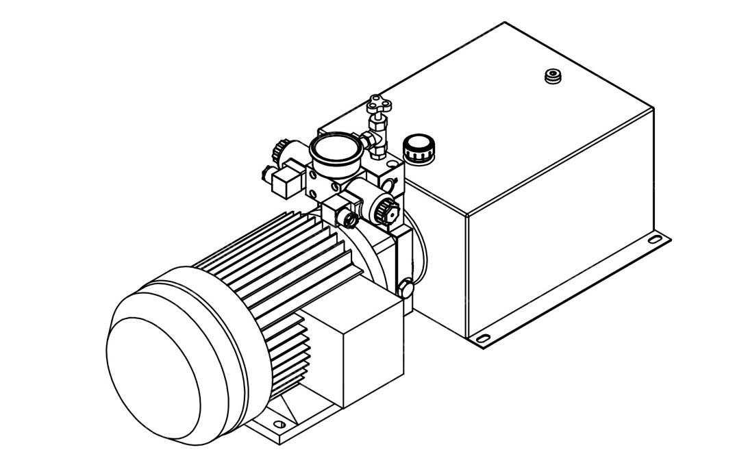 Станция насосная гидравлическая TDDL-00-2002-CT385-0400-001: 22MPa. 380V 4 KW.1450RPM 4,8cc/r 20L Tank. steel square horizontal. DSG-02-3C6-AC220V. Port G3/8" With Pressure gage