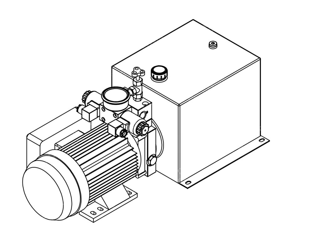 Станция насосная гидравлическая TDDL-00-2002-AS225-0220-003: 22MPa. 220V 2,2 KW.1450RPM 3,7cc/r 15L Tank. steel square horizontal. DSG-02-3C6-AC220V. Port G3/8" With Pressure gauge